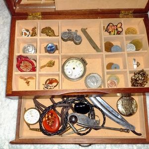 Men's Estate Jewelry Box & Jewelry Bundle